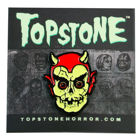 Graveyard Devil Retro Horror Halloween Enamel Pin